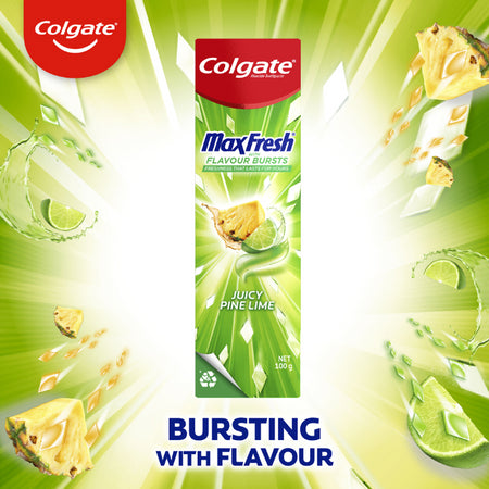 Colgate Max Fresh With Flavour Bursts Fluoride Toothpaste Pine Lime 100g