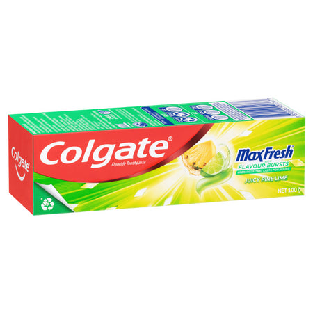 Colgate Max Fresh With Flavour Bursts Fluoride Toothpaste Pine Lime 100g
