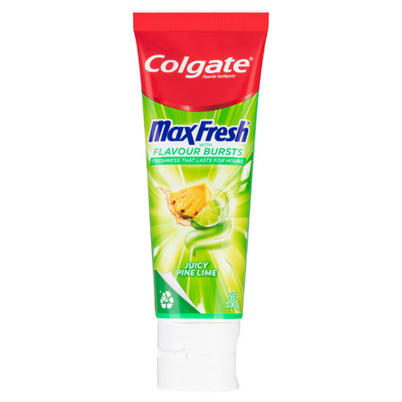 Colgate Max Fresh With Flavour Bursts Fluoride Toothpaste Pine Lime 100g
