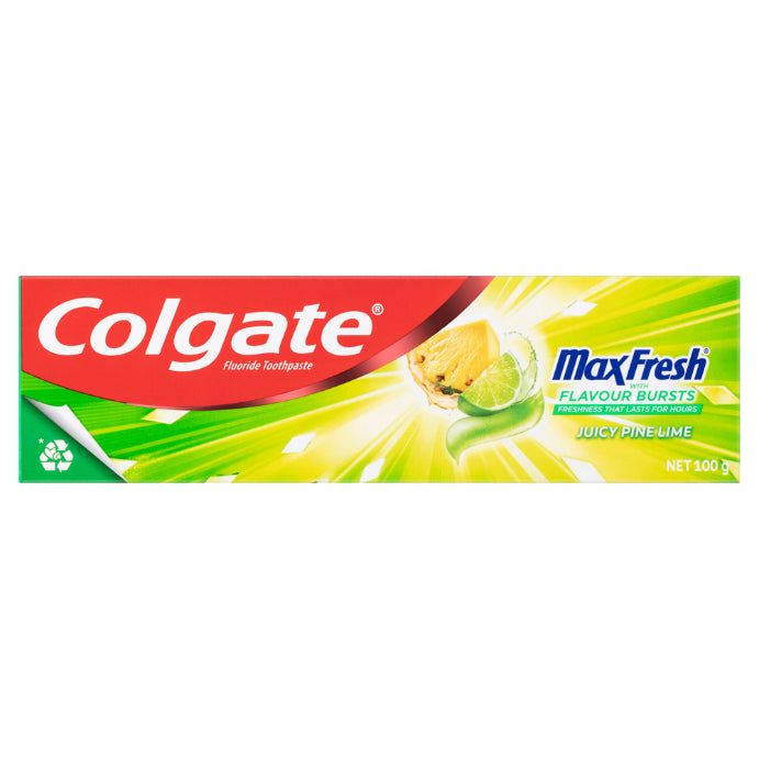 Colgate Max Fresh With Flavour Bursts Fluoride Toothpaste Pine Lime 100g