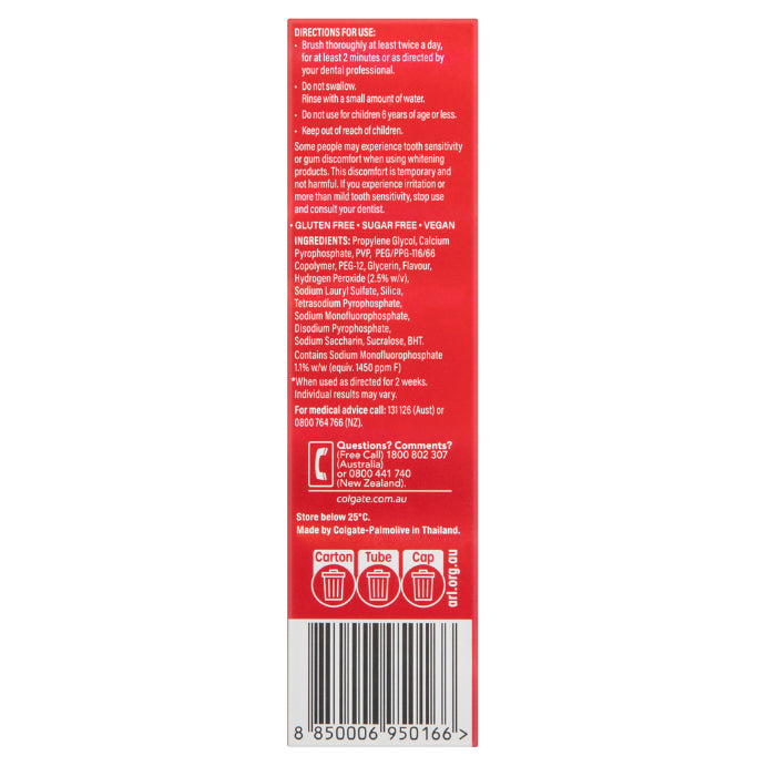 Colgate Optic White Luminous Enamel Strong Teeth Whitening Toothpaste 85g