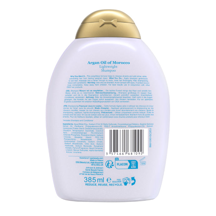 Ogx Argan Oil of Morocco Lightweight Shampoo 385ml