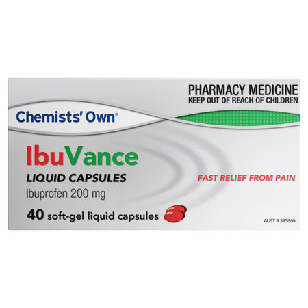 Chemists’ Own IbuVance Ibuprofen 200mg 40 Liquid Capsules