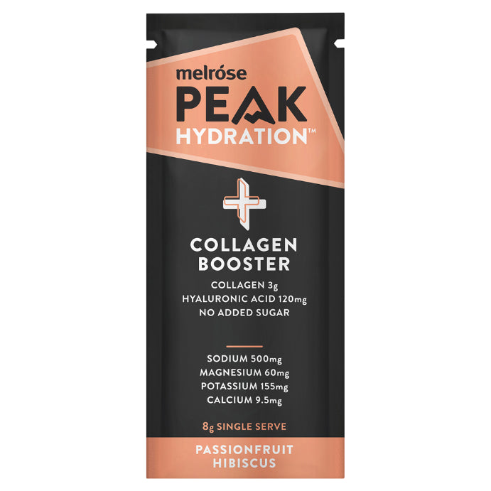 Melrose Health Peak Hydration + Collagen Booster Passionfruit Hibiscus 8g x 20
