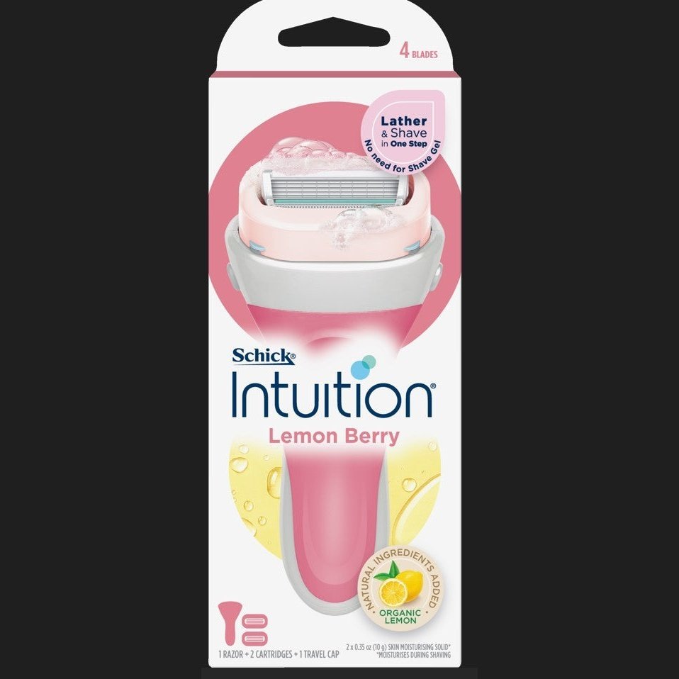 Schick Intuition Lemon Berry Razor & 2 Cartridge Set