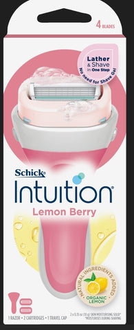 Schick Intuition Lemon Berry Razor & 2 Cartridge Set