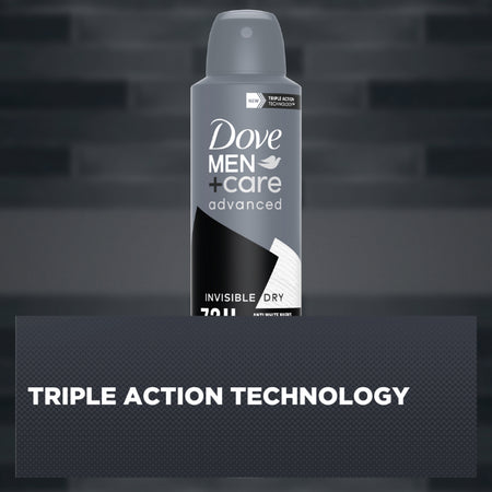 Dove Men+ Care Advanced Antiperspirant Aerosol Invisible Dry 250ml