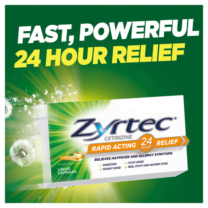 Zyrtec Cetirizine 10mg 10 Liquid Capsules