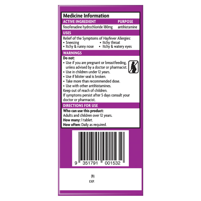 Telfast 180mg 10 Pack