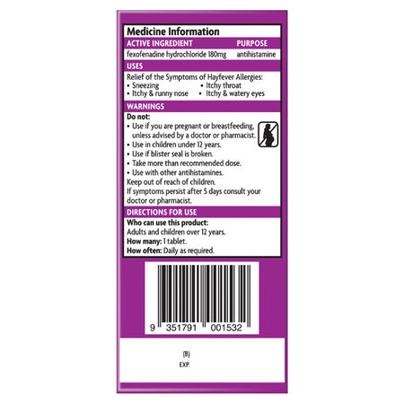 Telfast 180mg 10 Pack