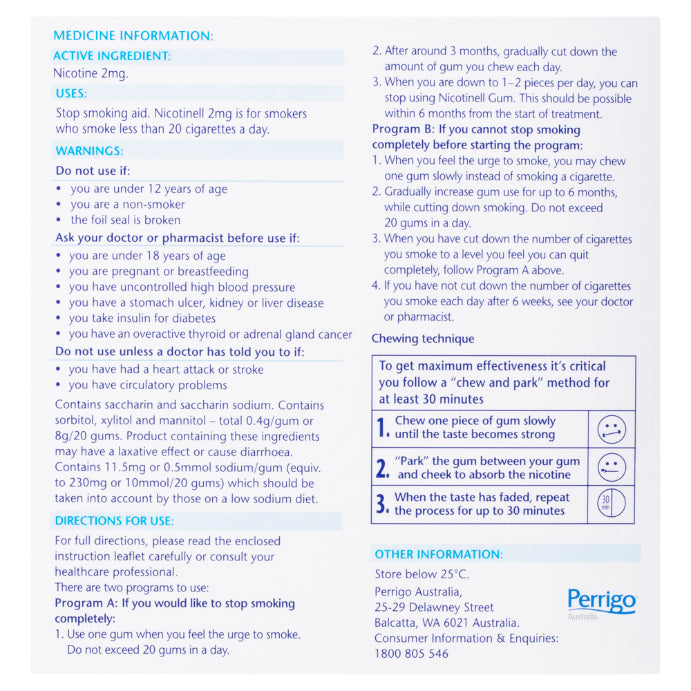Nicotinell 2mg Fruit Gum 144 Pack