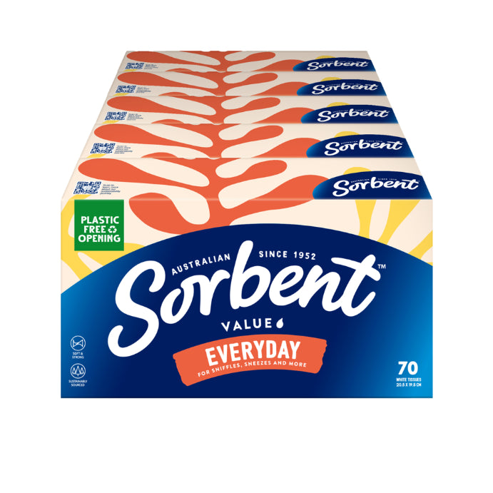 Sorbent Facial Tissues 5 X 70 Pack