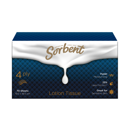 Sorbent Facial Tissue Lotion 4Ply 70 Pack