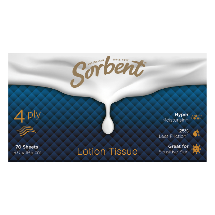 Sorbent Facial Tissue Lotion 4Ply 70 Pack