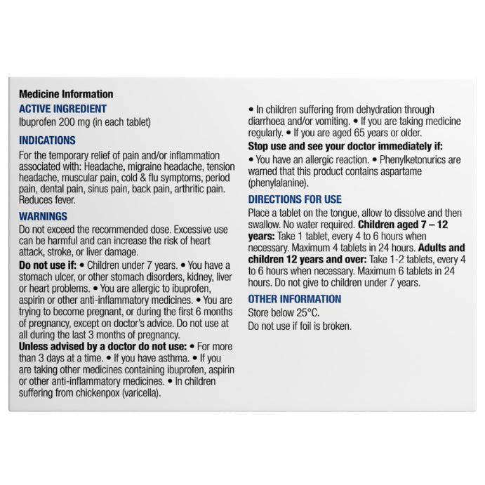 Chemists’ Own Ibuprofen Melts 24 Tablets
