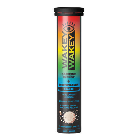 Wakey Wakey Caffeine Plus Multivitamin Orange Flavour 17 Effervescent Tablets