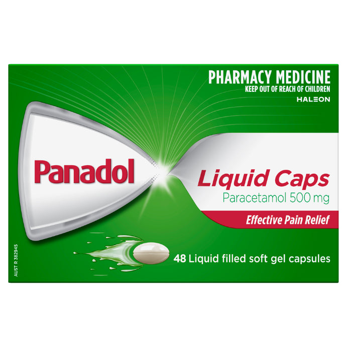 Panadol Liquid Caps Paracetamol 500mg 48 Tablets