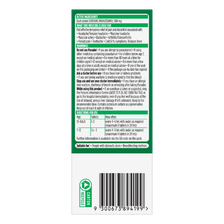 Panadol Paracetamol 500mg 48 Tablets