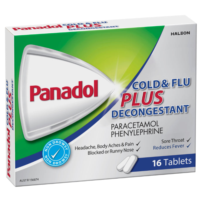 Panadol Cap Cold Flu & Decongestion 500mg 16 Pack
