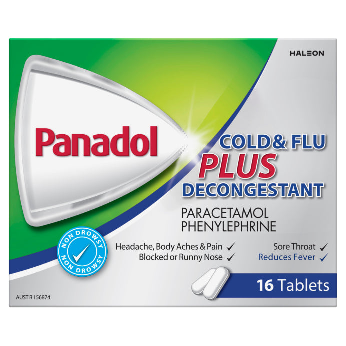 Panadol Cap Cold Flu & Decongestion 500mg 16 Pack