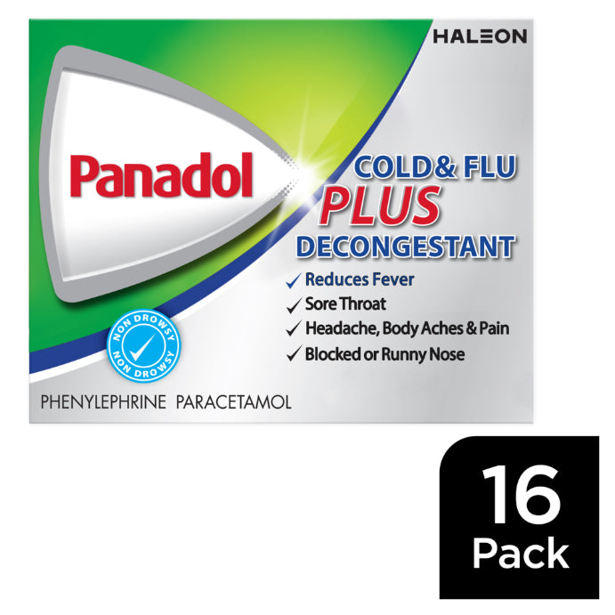 Panadol Cap Cold Flu & Decongestion 500mg 16 Pack
