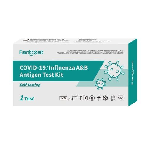 Fanttest Covid + Influenza A&B Antigen Self Test Kit 1 Test