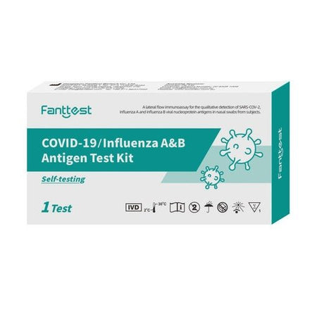 Fanttest Covid + Influenza A&B Antigen Self Test Kit 1 Test