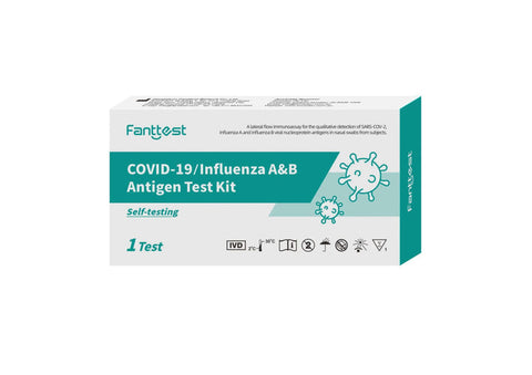 Fanttest  Covid + Influenza A&B Antigen Self Test Kit 1 Test