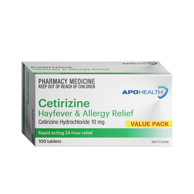 Apo Health Cetirizine Hayfever & Allergy Relief 10mg 100 Tabs