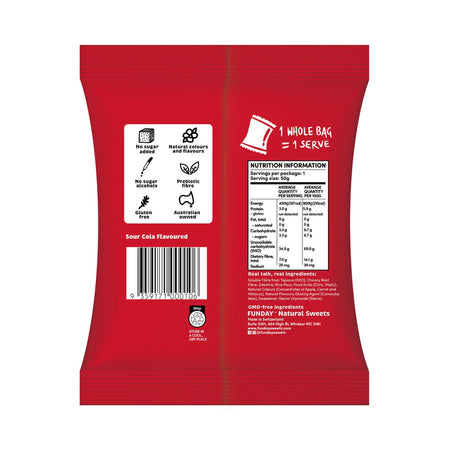 Funday Sour Cola Flavoured Bottles 50g