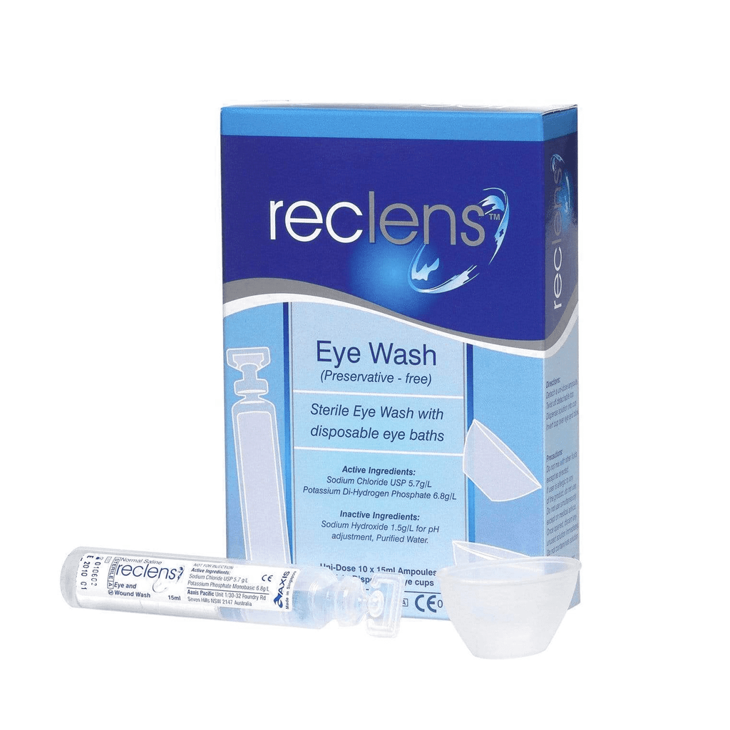 Buy Reclens Saline Eye Wash Preservative Free Ampoule 10 X 15ml + 10