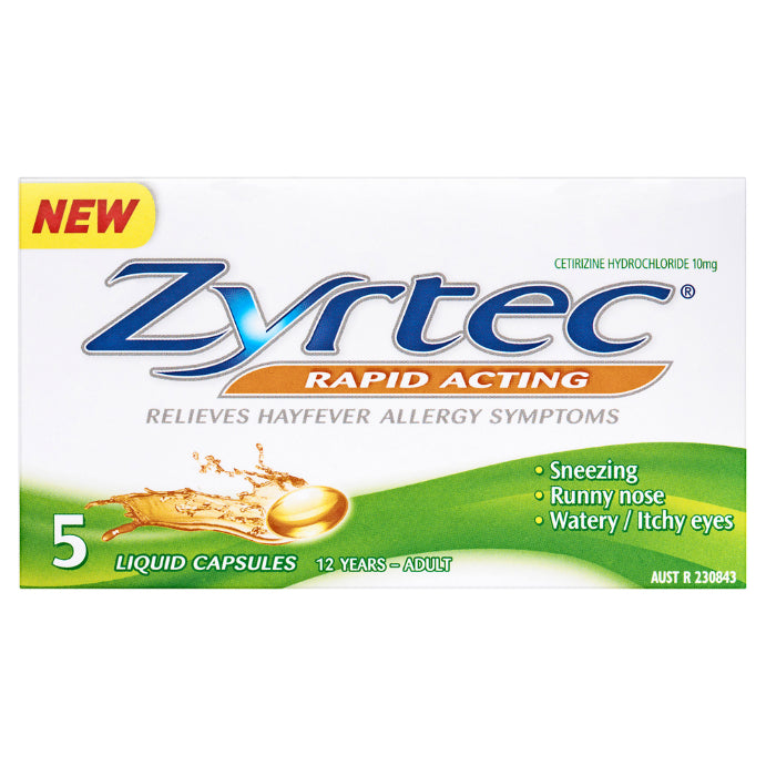 Zyrtec Rapid Acting Liquid Capsules 5 Capsules