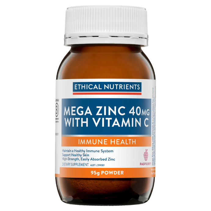 Ethical Nutrients Mega Zinc 40mg with Vitamin C 95g