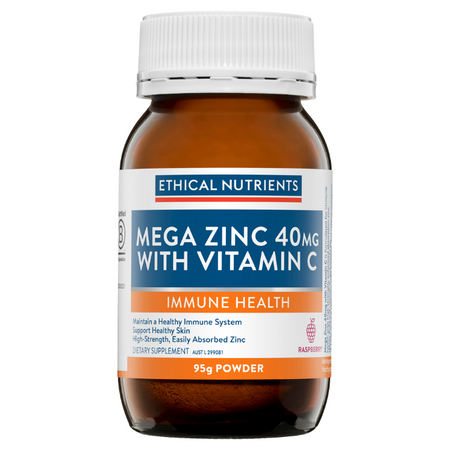 Ethical Nutrients Mega Zinc 40mg with Vitamin C 95g