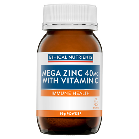 Ethical Nutrients Mega Zinc 40MG with Vitamin C Orange 95g