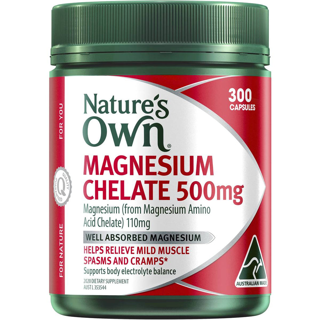 Buy Nature's Own Magnesium Chelate 500mg Capsules 300 Tablets Online at Cutpricepharmacy