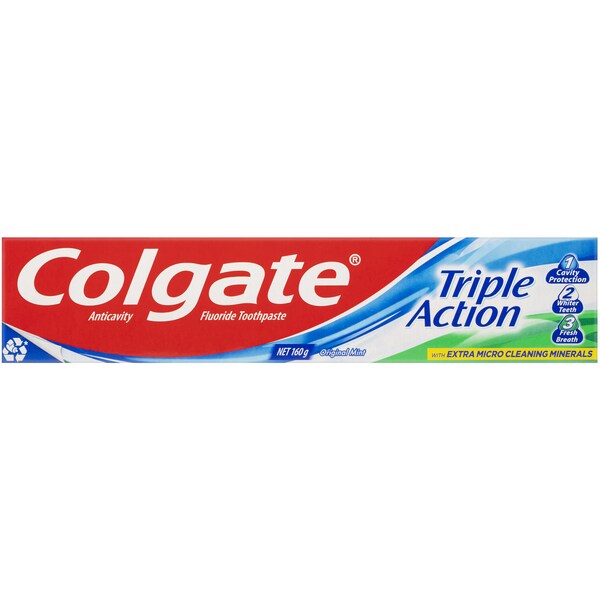 Colgate Triple Action Original Mint Toothpaste 160g