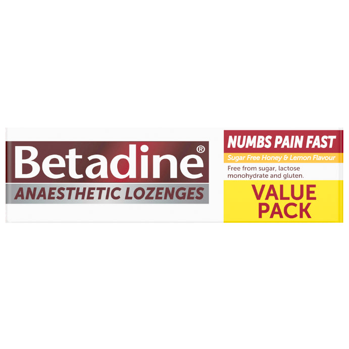Betadine Anaesthetic Lozenges Honey & Lemon Flavour 36 Lozenges
