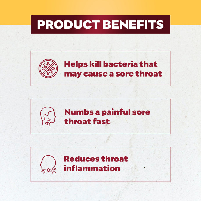 Betadine Anaesthetic Lozenges Honey & Lemon Flavour 36 Lozenges