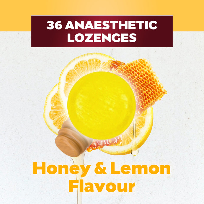 Betadine Anaesthetic Lozenges Honey & Lemon Flavour 36 Lozenges