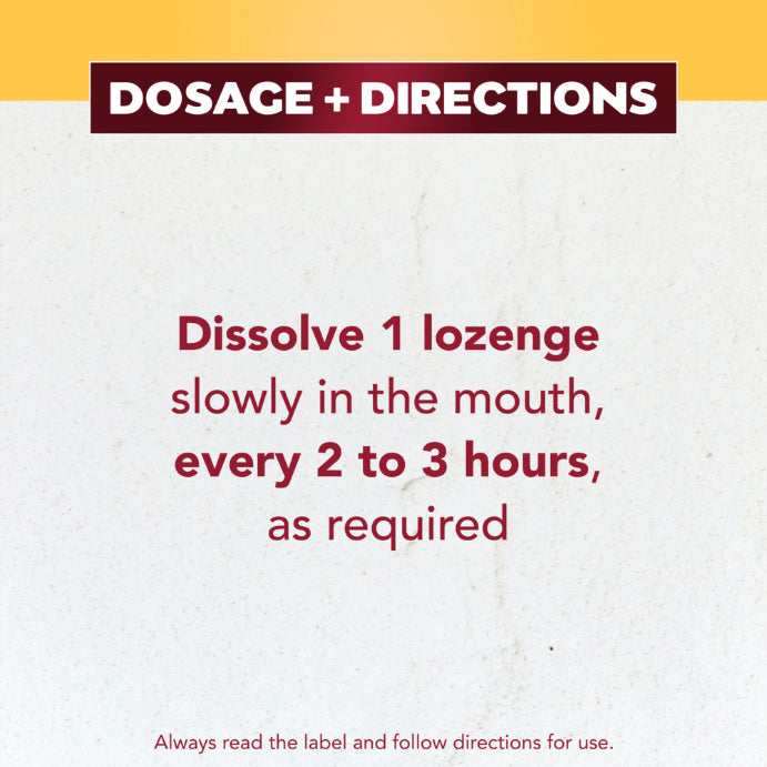 Betadine Anaesthetic + Antibacterial + Anti-inflammatory Lozenges - Honey & Lemon 16 Loz