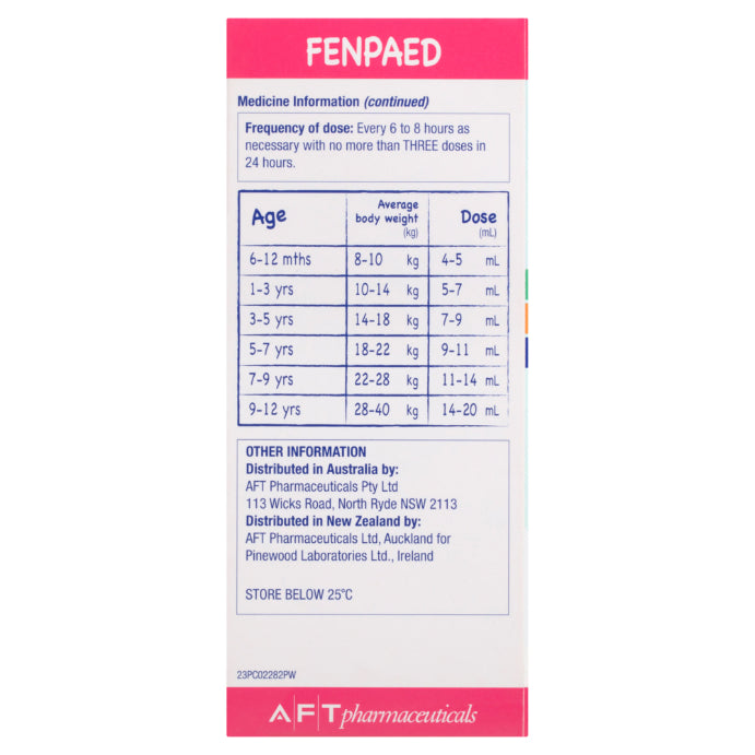 Fenpaed Oral Liquid Ibufropen 100mg/5ml Strawberry Flavour 200ml