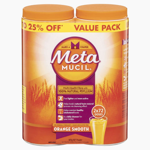 Metamucil Daily Fibre Supplement Orange 2 x 72 Doses