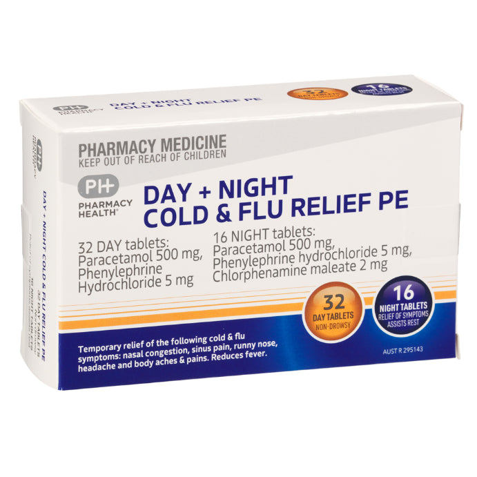 Pharmacy Health Day + Night Cold & Flu Pe 48 Tablets
