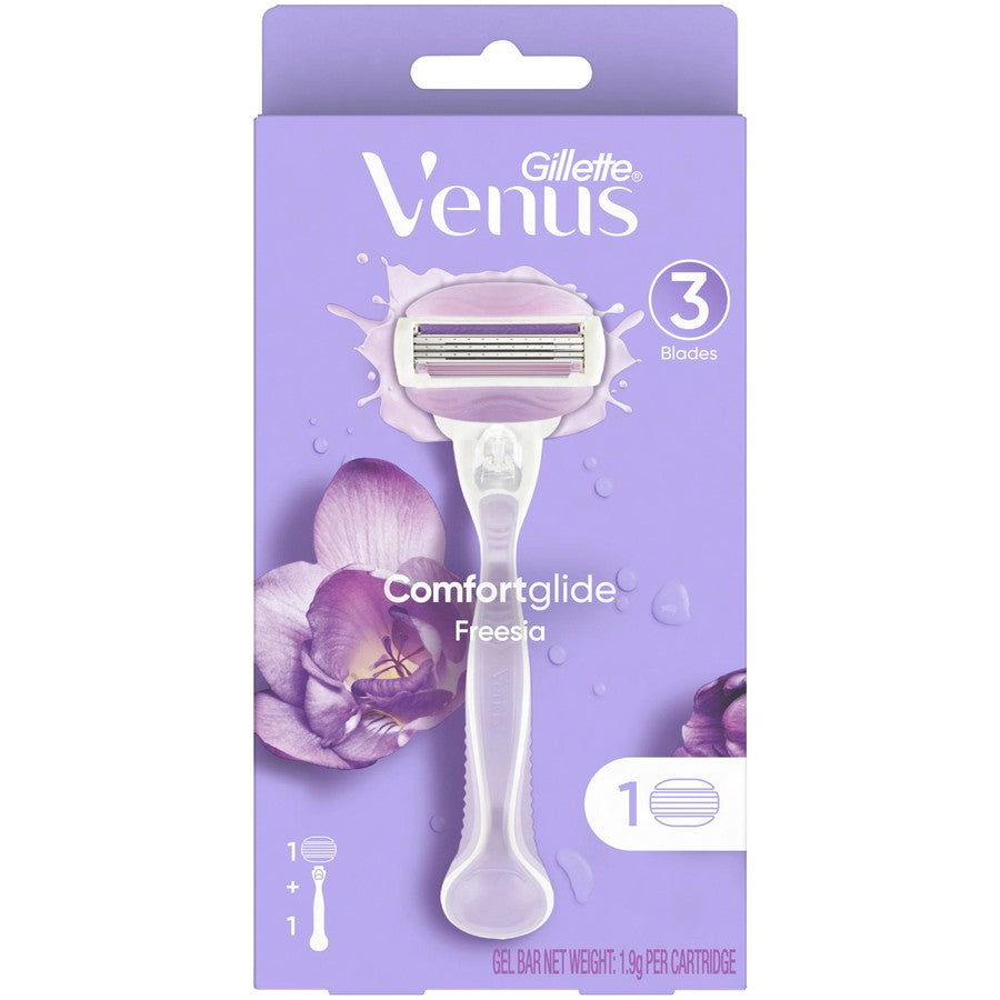 Gillette Venus Comfortglide Freesia Razor Women's Razor Handle + 1 Blade Refill