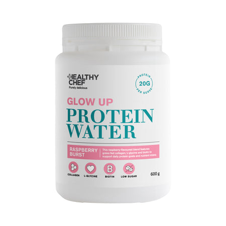 The Healthy Chef Protein Water Glow Up Raspberry Burst 600g