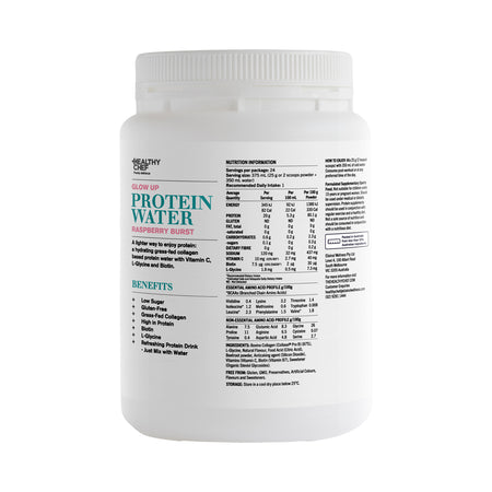 The Healthy Chef Protein Water Glow Up Raspberry Burst 600g
