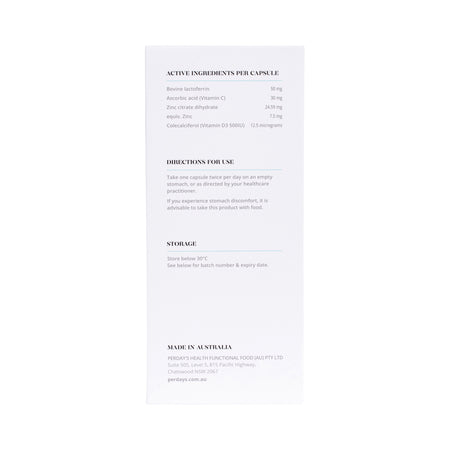 Perdays Immune Boost + Lactoferrin 60c