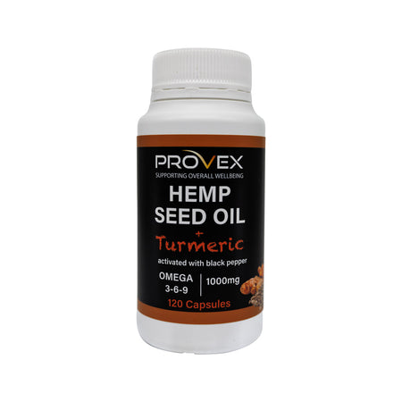 Provex Hemp Seed Oil + Turmeric 1000mg 120c