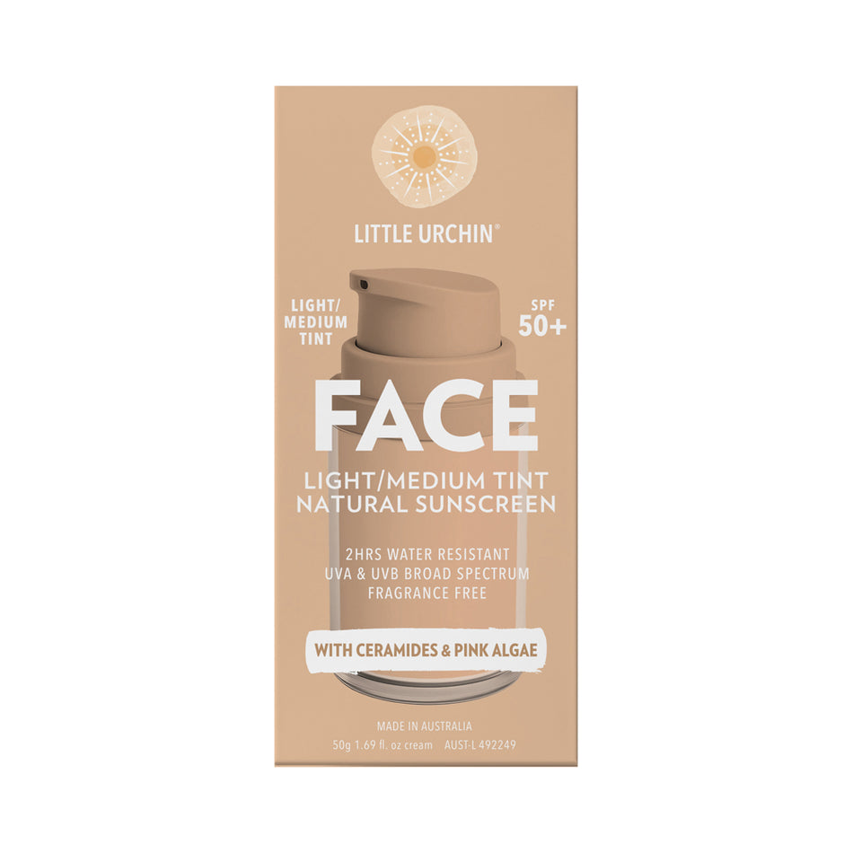 Little Urchin Face Light/medium Tint Natural Sunscreen Spf 50+ Pump 50g